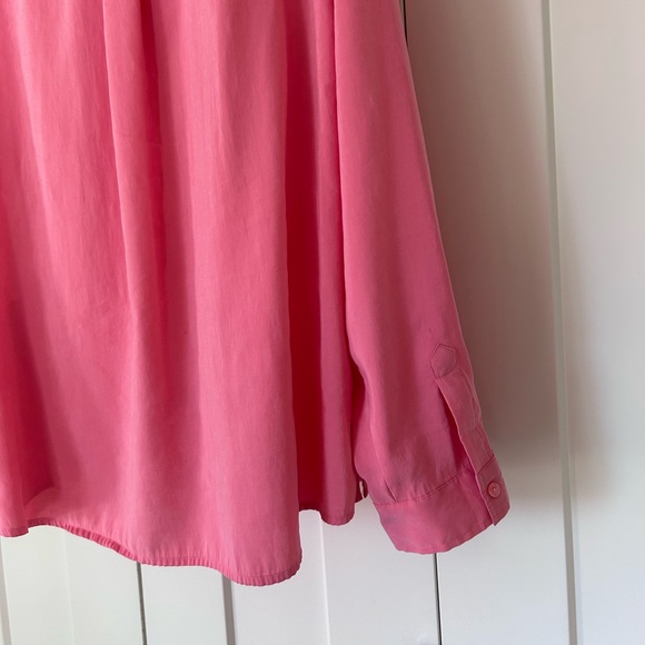 Chico’s Coral button up blouse silk-feel (Chico’s 3) XL - Picture 6 of 8